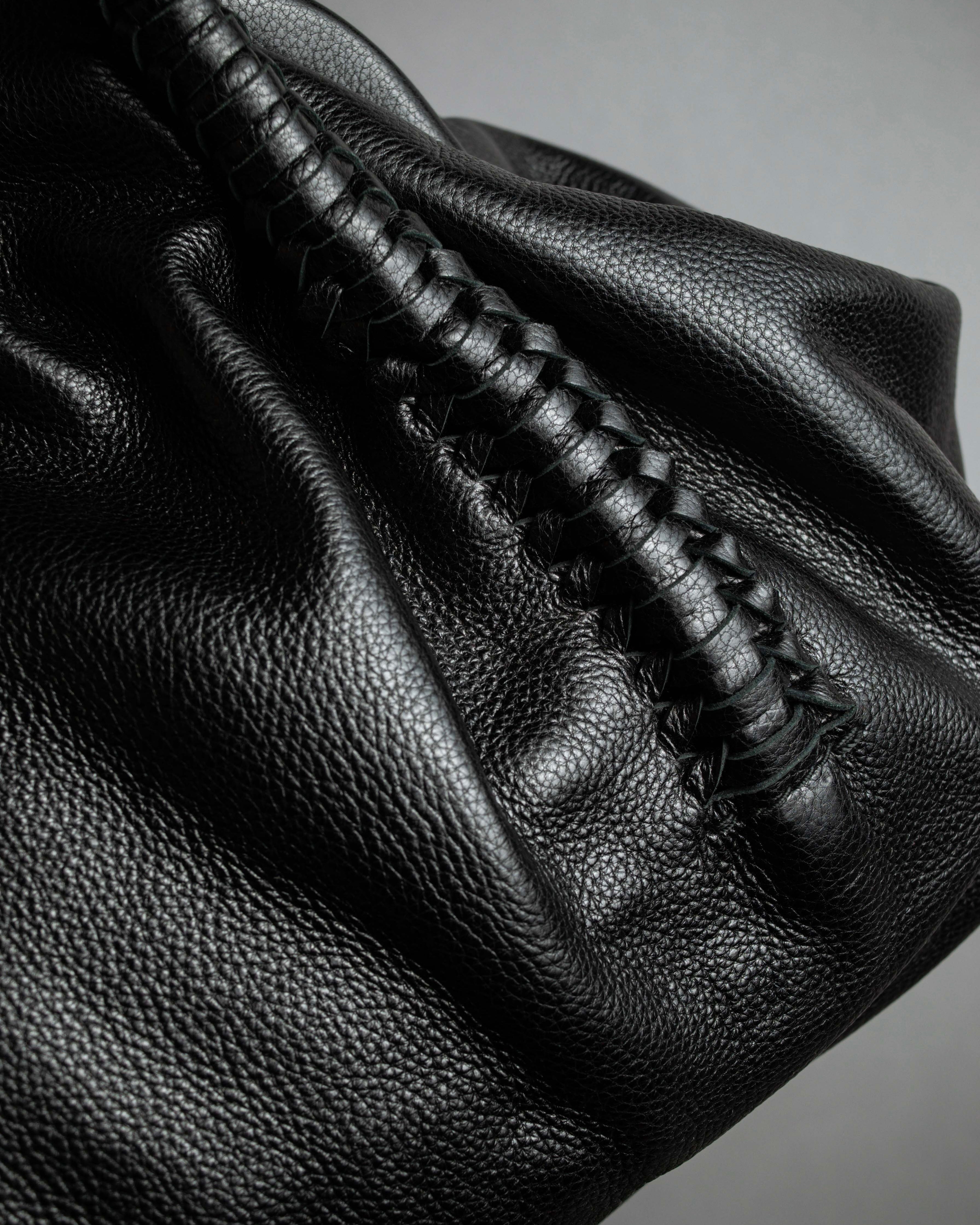 "Salvatore Ferragamo" Draping design lace-up detail leather bag