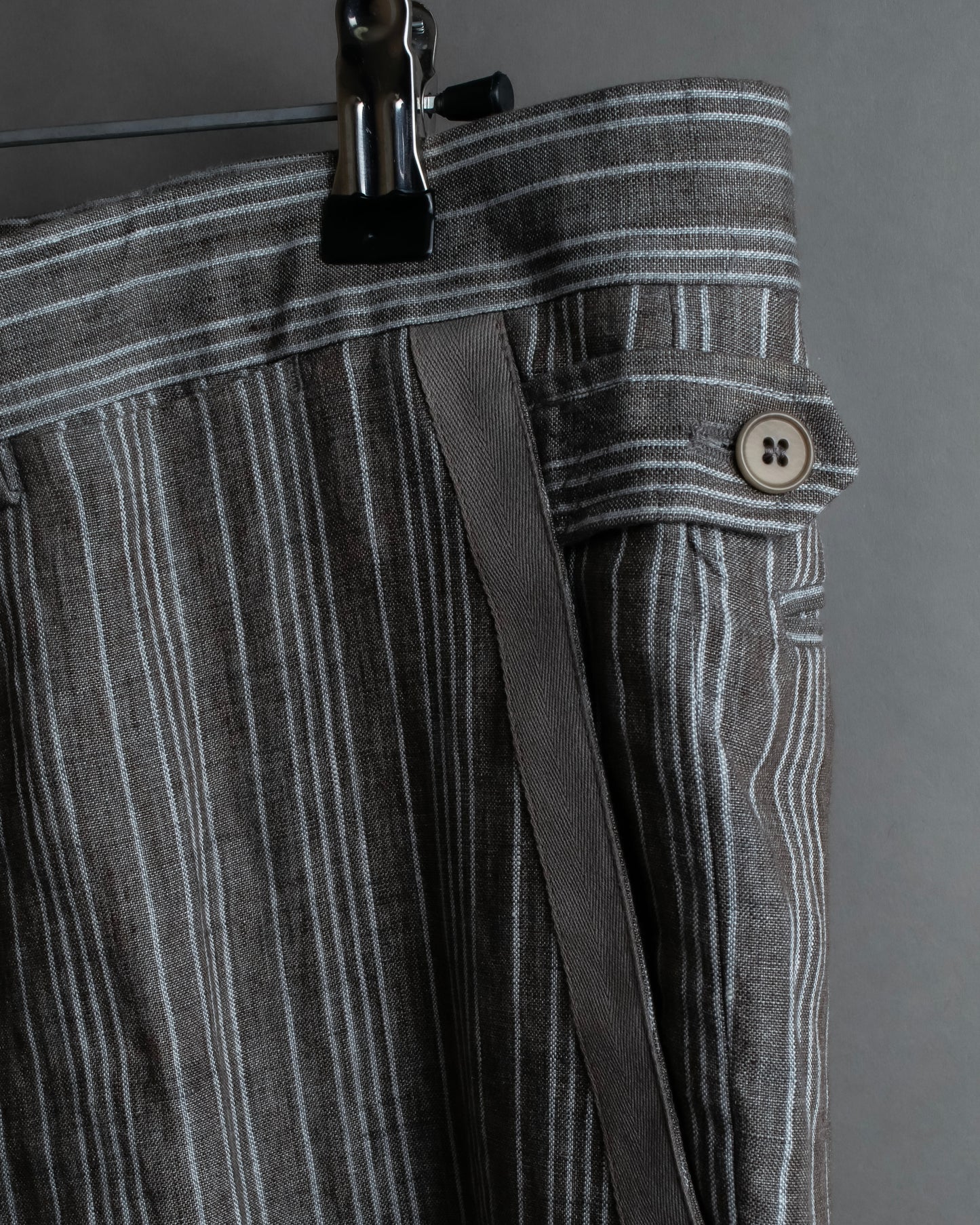 "HERMES" Multi stripe pattern wide tapered slacks