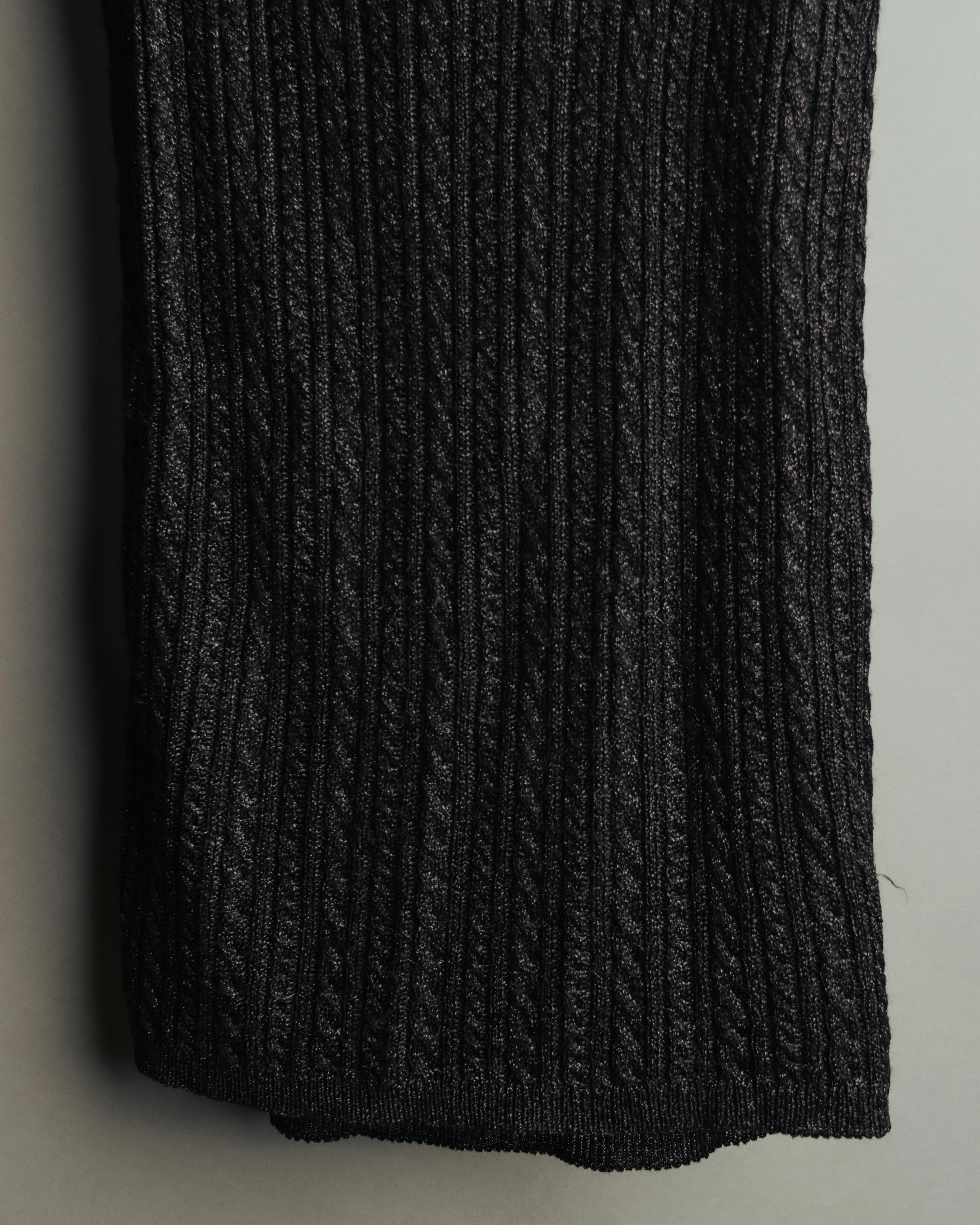 "Yves Saint Laurent" 80's-90's Metallic ribbed sleeveless knit top