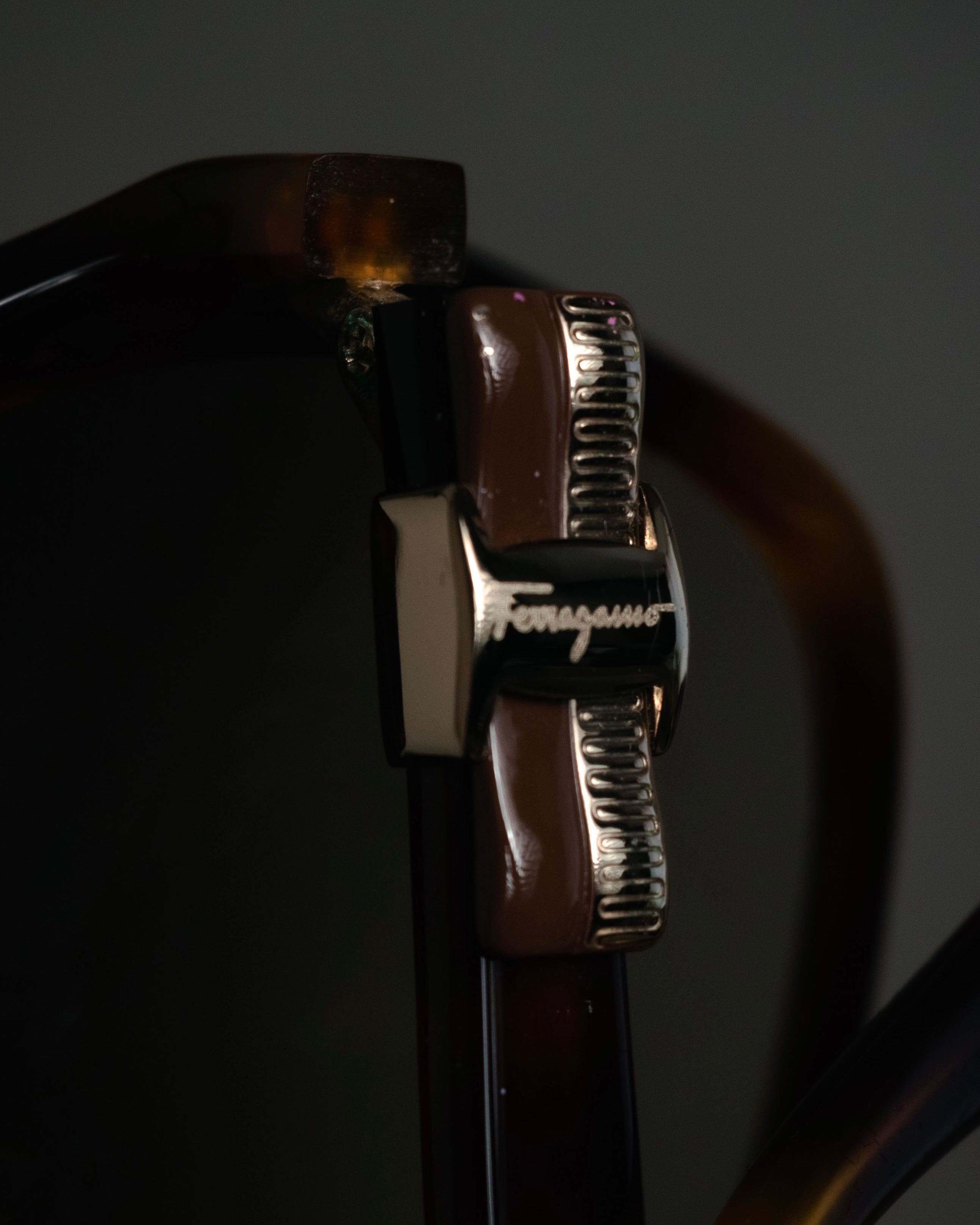 “Salvatore Ferragamo” 2010’s Havana acetate oversized sunglasses