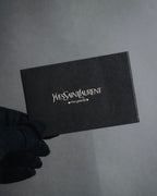 "YVES SAINT LAURENT" Stud-embellished monogram bi-fold wallet