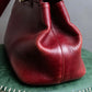 "BVLGARI" Marble motif burgundy color leather shoulder bag