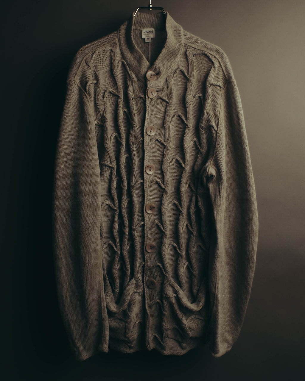 "ARMANI COLLEZIONI" 00's-10's Textured linen knit cardigan