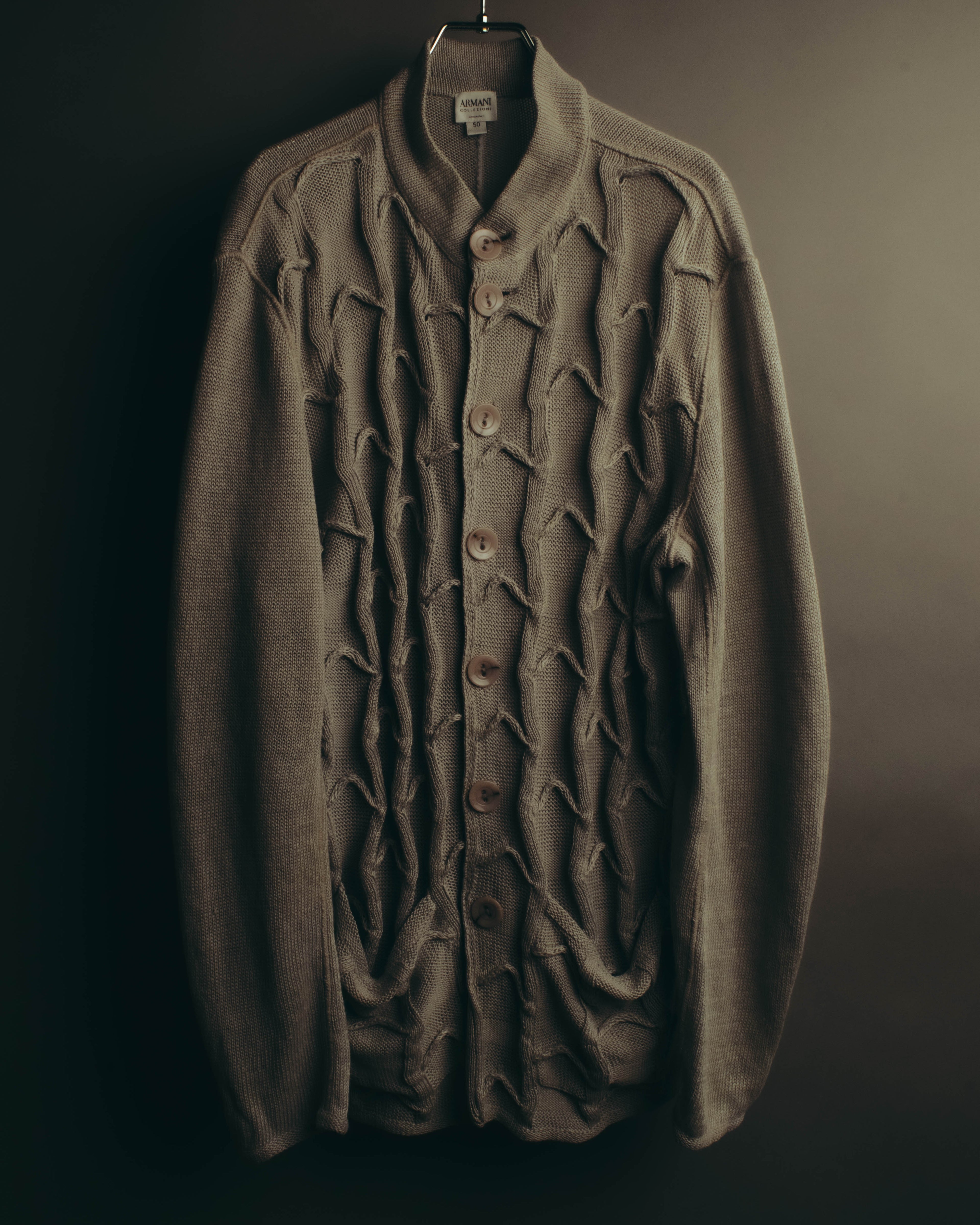 "ARMANI COLLEZIONI" 00's-10's Textured linen knit cardigan