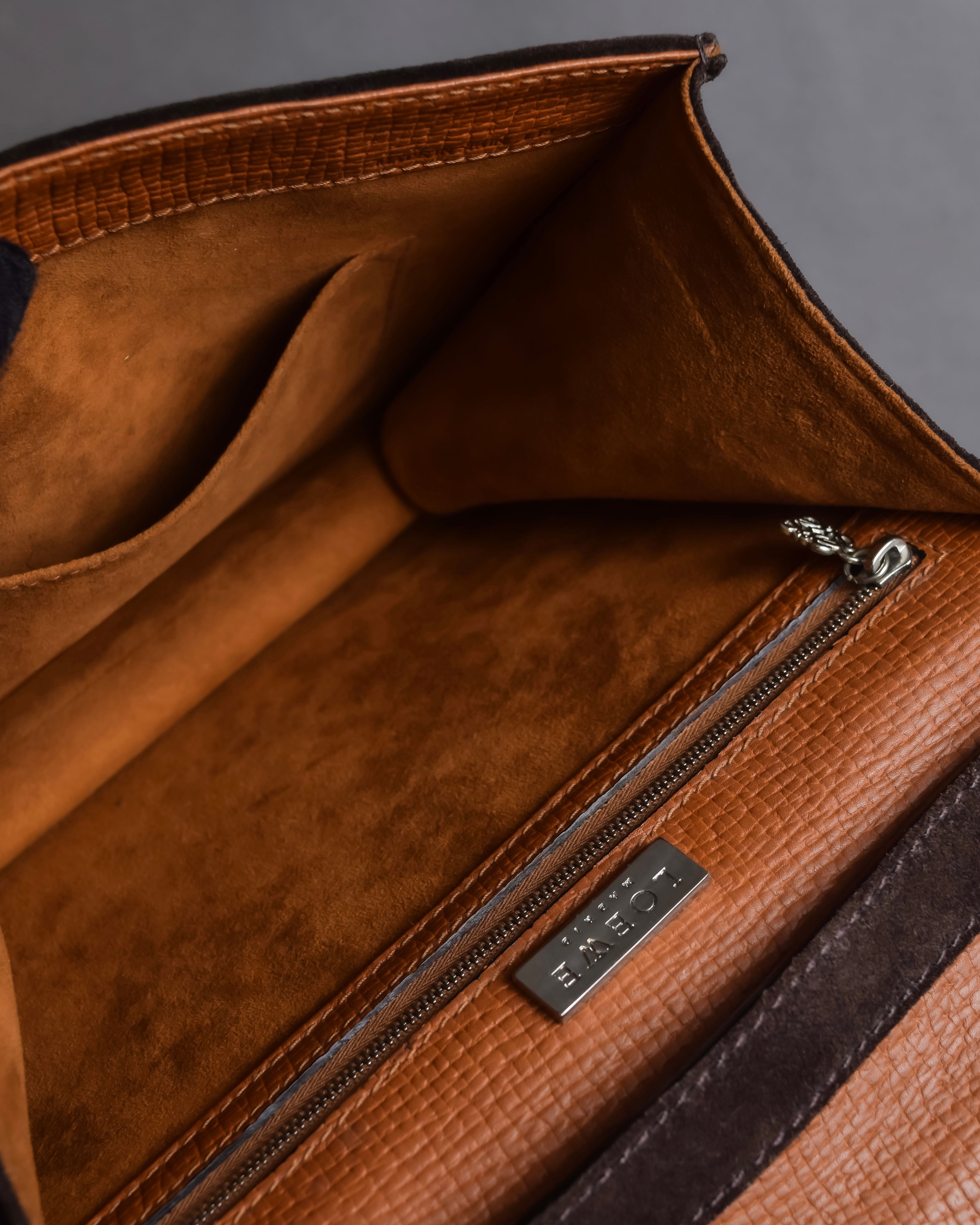 "LOEWE" Textured suede panel barcelona shoulder bag