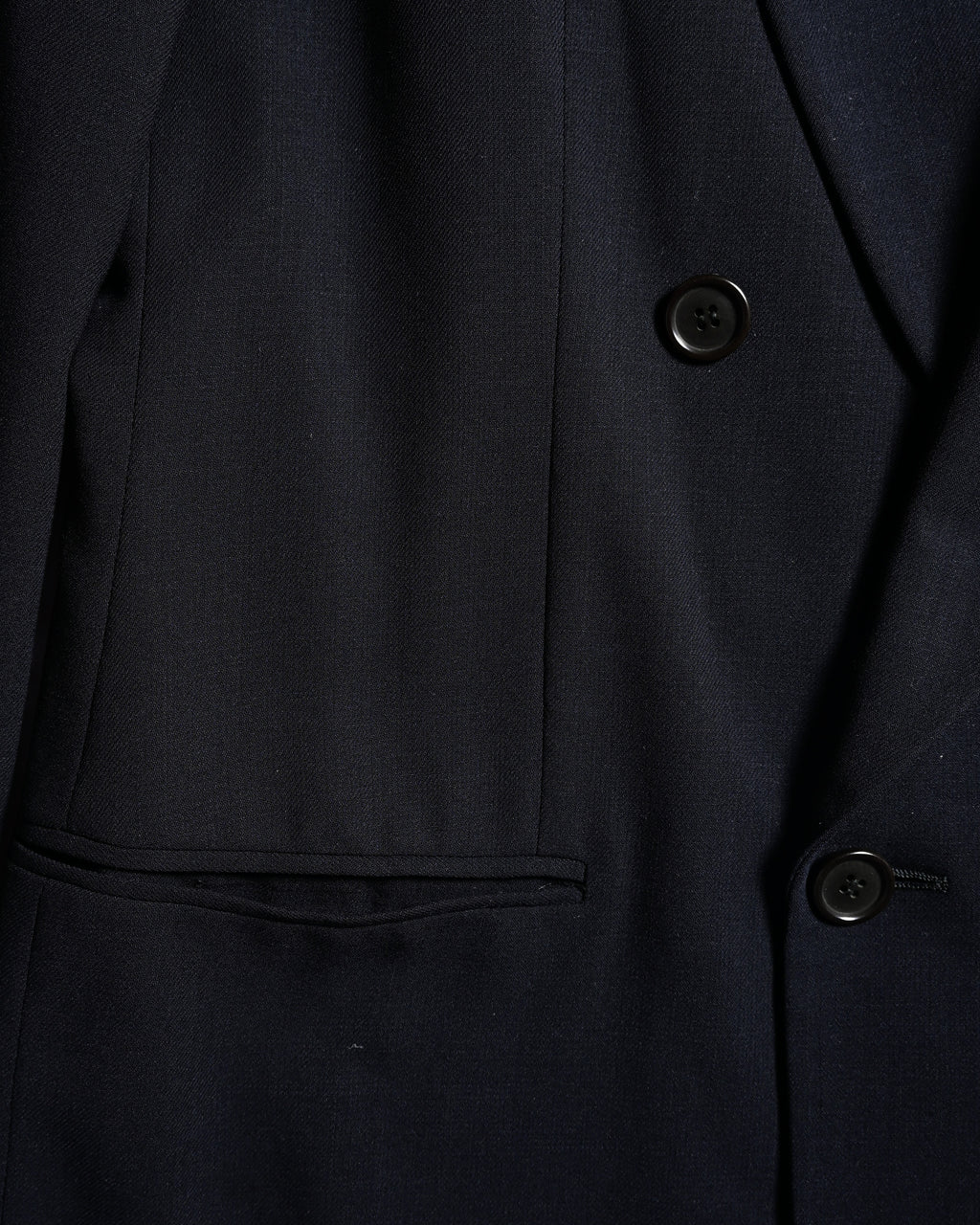GIORGIO ARMANI/ Curved Lapel Oversized Double Breasted Tailored Jacket Navy