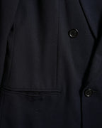 GIORGIO ARMANI/ Curved Lapel Oversized Double Breasted Tailored Jacket Navy