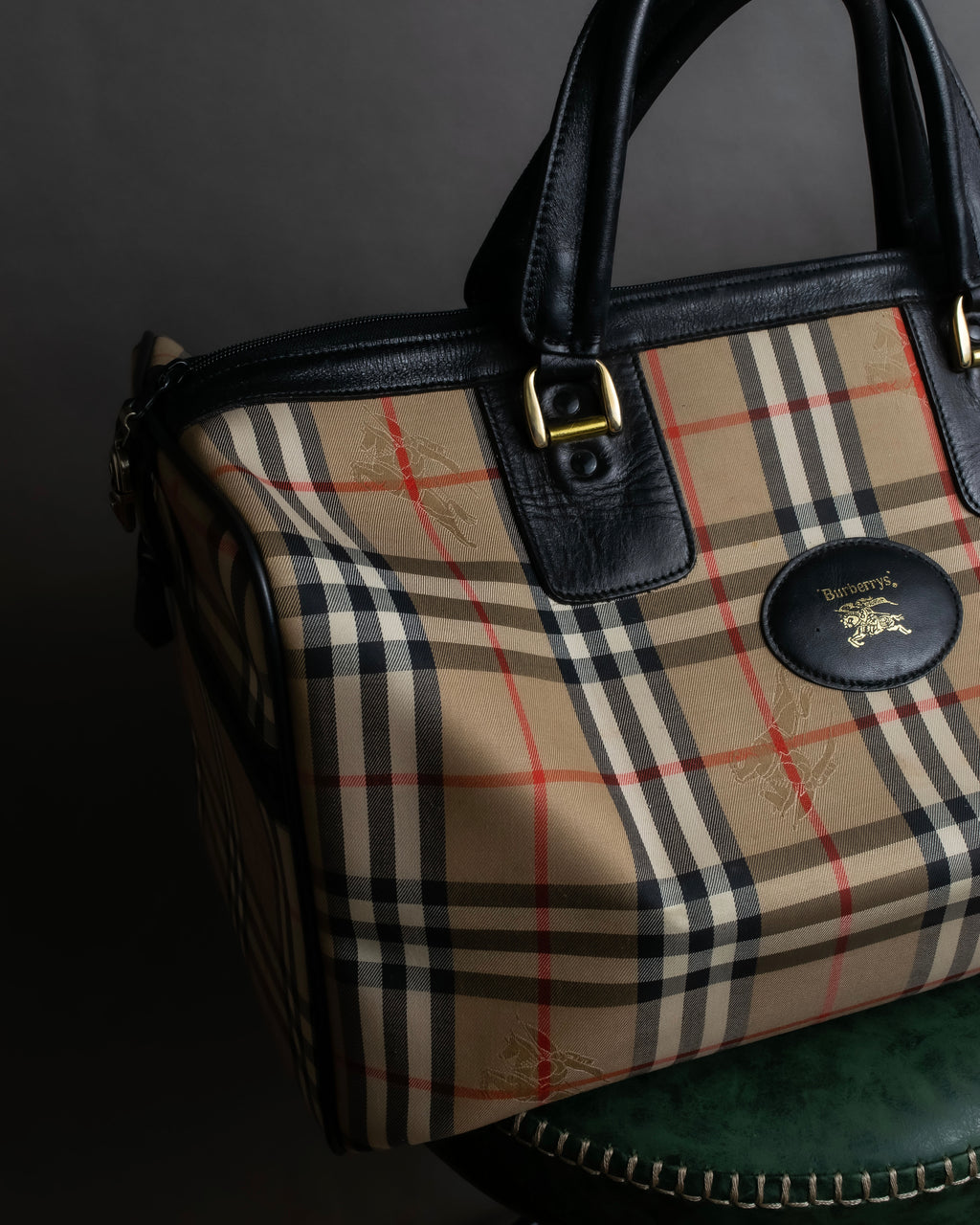 "BURBERRYS" Nova check canvas boston bag