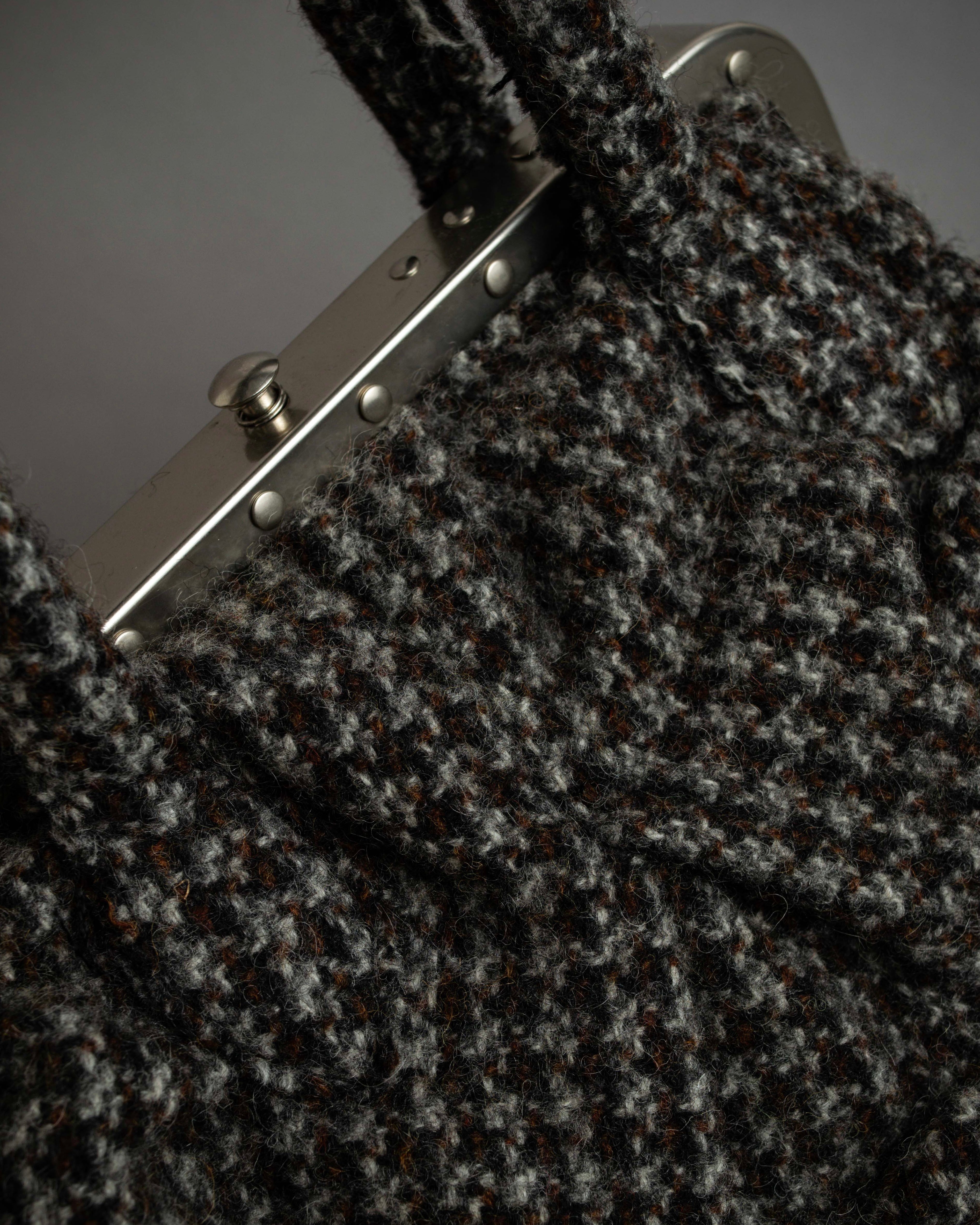 "JUNYA WATANABE COMME des GARCONS" Mixed tweed gathered detail clasp bag