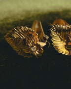 "Christian Dior" 70's-80's Sculptural botanical clip-on earrings