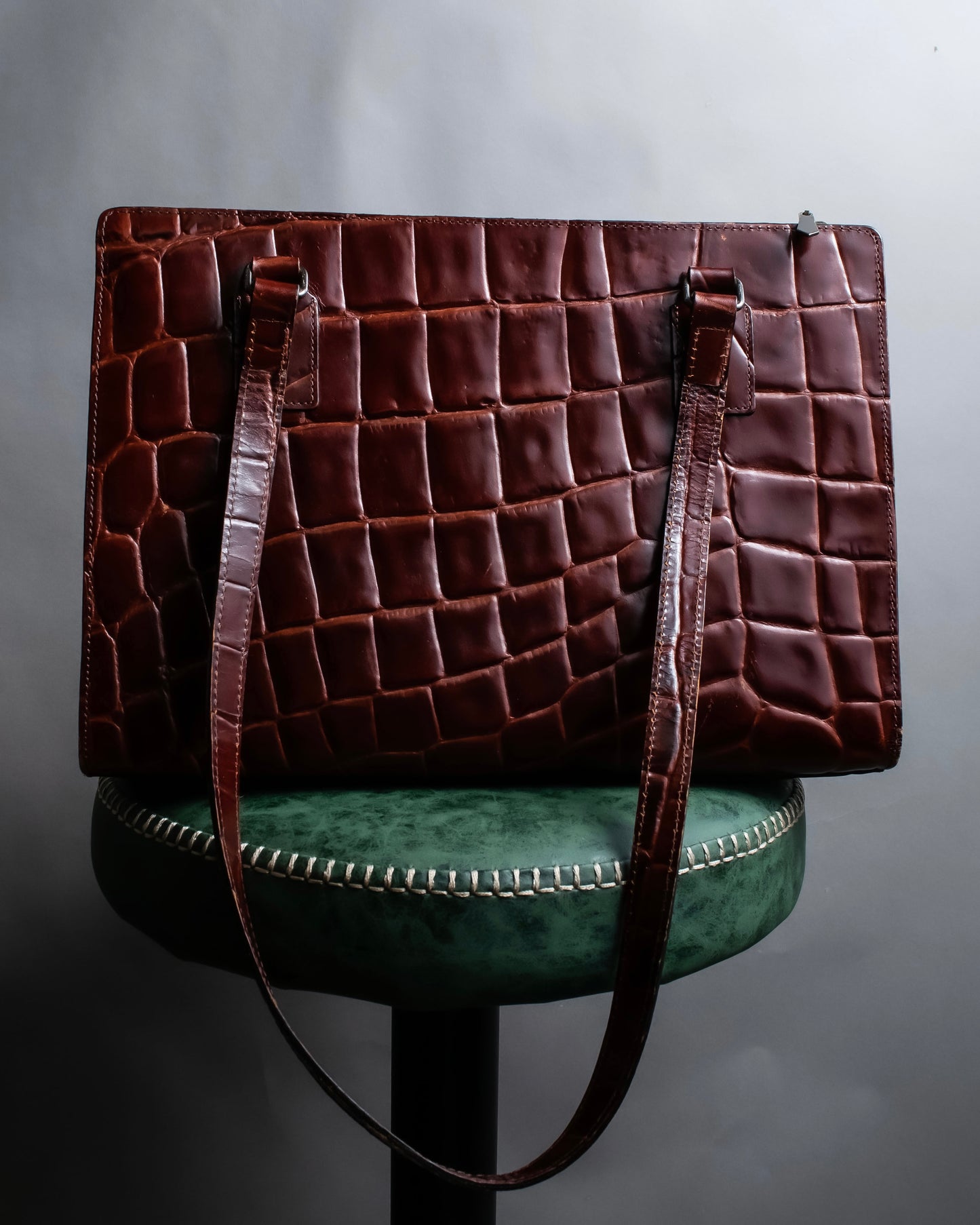 “Jean Paul Gautier” Crocodile-embossed business bag