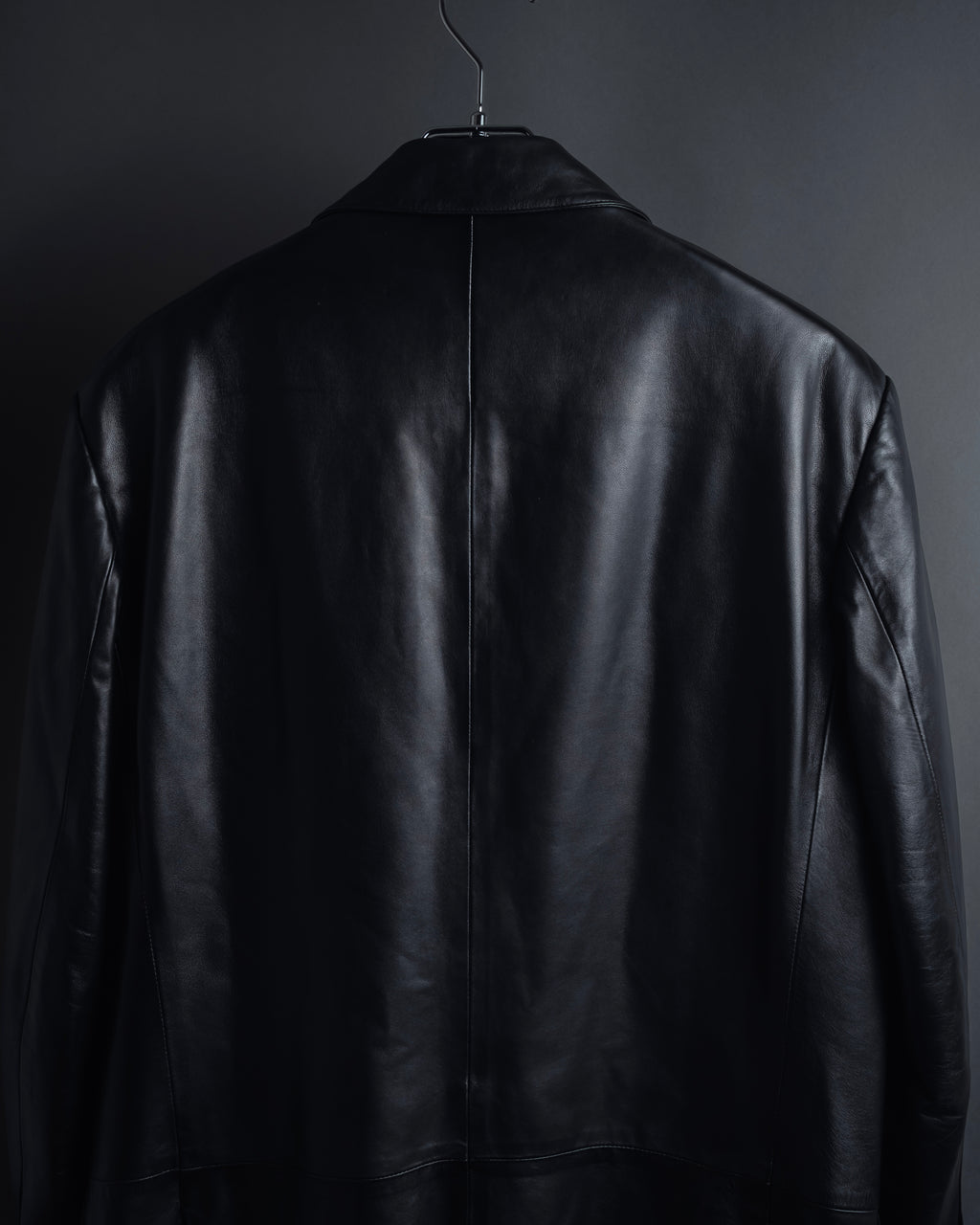 "Salvatore Ferragamo" Straight silhouette leather tailored jacket