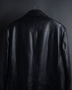 "Salvatore Ferragamo" Straight silhouette leather tailored jacket