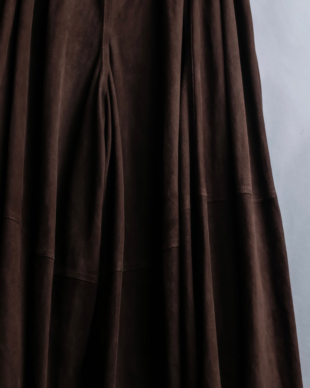 "LOEWE" Dark brown color gathered design wide pants