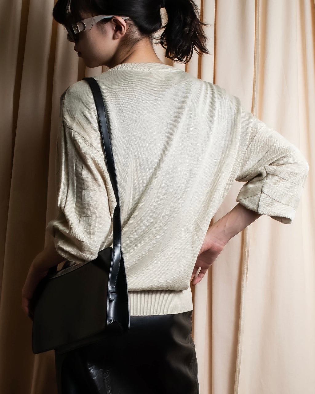 "BALENCIAGA" Diamond pattern argyle twill crew neck knit