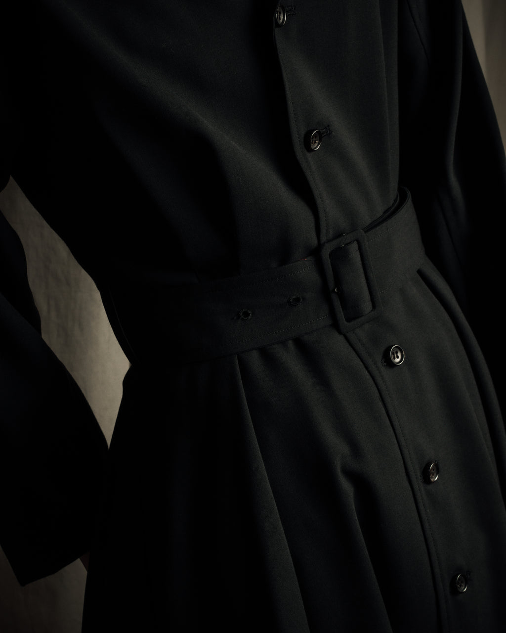 "tricot COMME des GARCONS" 90's Tailored collar belted long dress