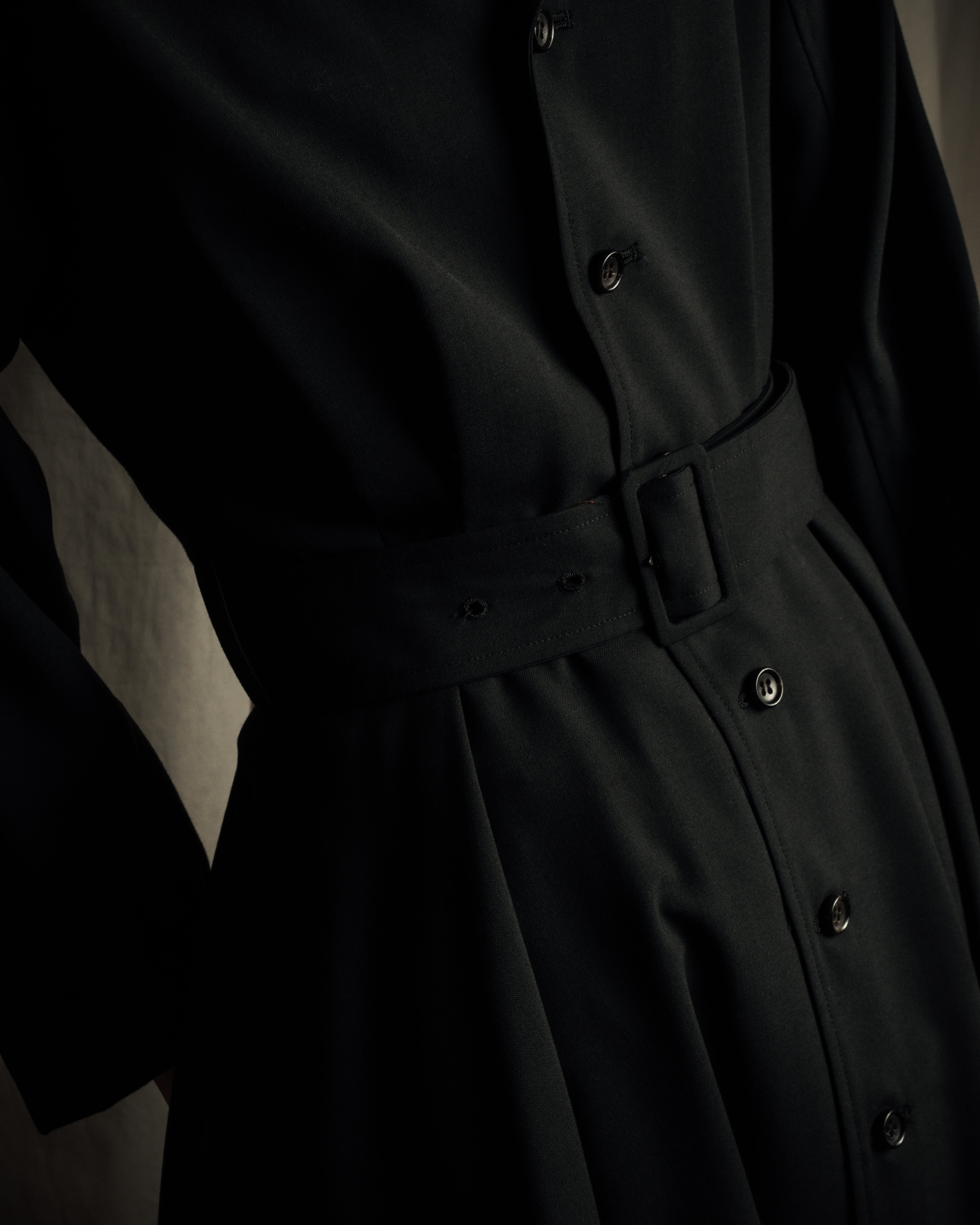 "tricot COMME des GARCONS" 90's Tailored collar belted long dress