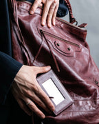 “BALENCIAGA” The Day leather one shoulder bag (burgundy)