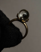 "KENZO" Transparent spherical top design silver 925 ring