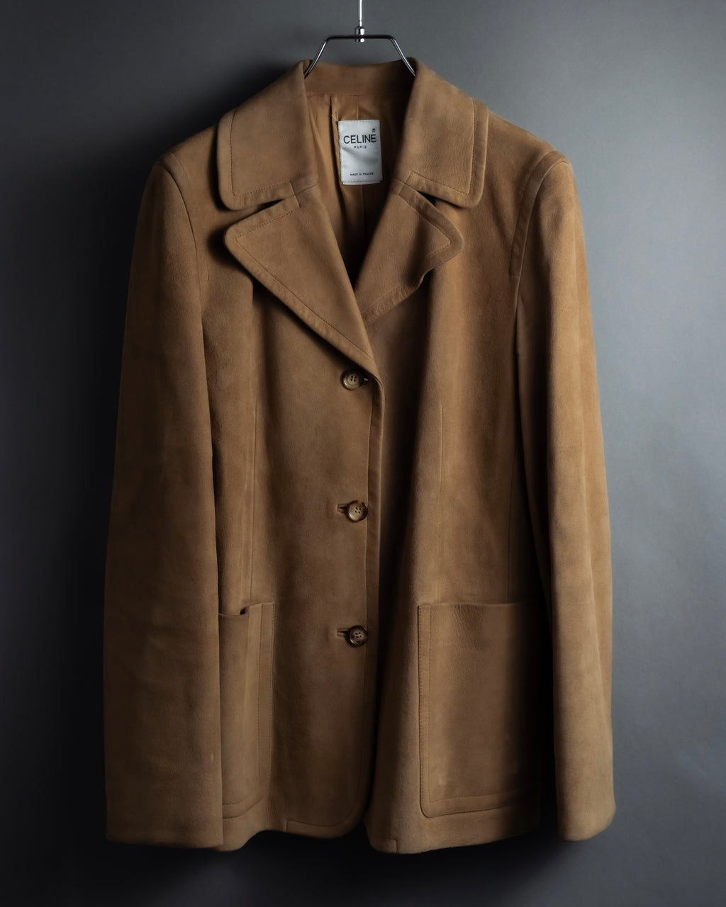 "CELINE" Relaxing design suede leather jacket
