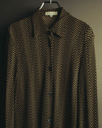 “CELINE” 90’s-00’s Chevron patterned long shirt dress