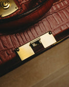 -SPECIAL- “Giorgio Armani” 90’s-00’s Crocodile embossed leather frame bag