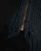 "GUCCI" 2010-11AW ribbed zip-front fringe knit vest