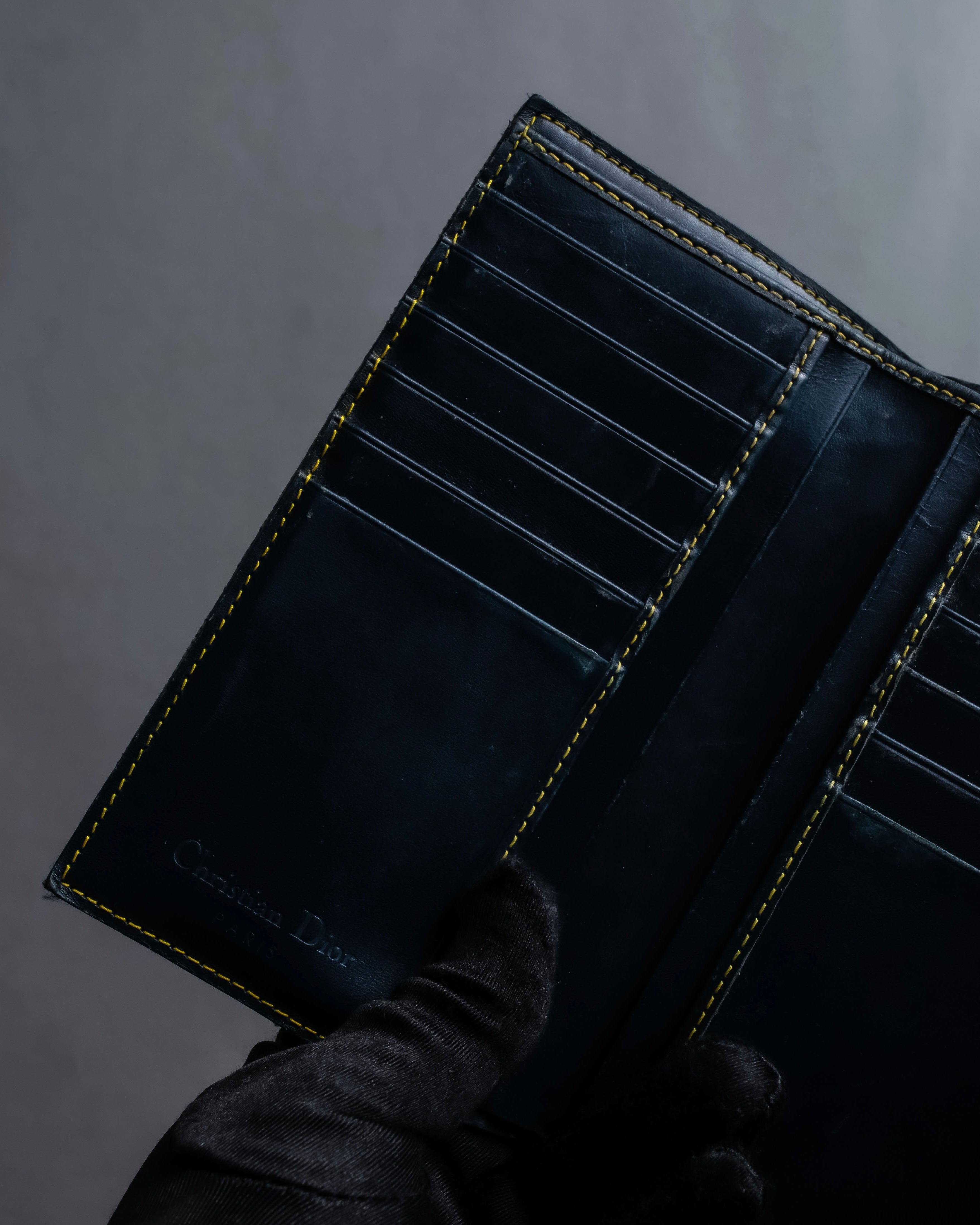 "Christian Dior" Trotter canvas logo engraved long wallet