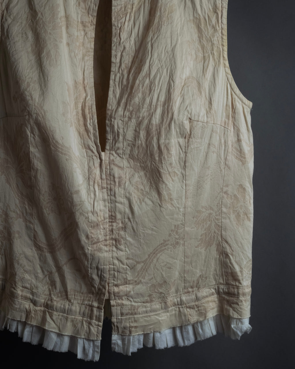 "DRIES VAN NOTTEN" Botanical print wrinkled tiered ruffle design vest