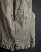 "DRIES VAN NOTTEN" Botanical print wrinkled tiered ruffle design vest