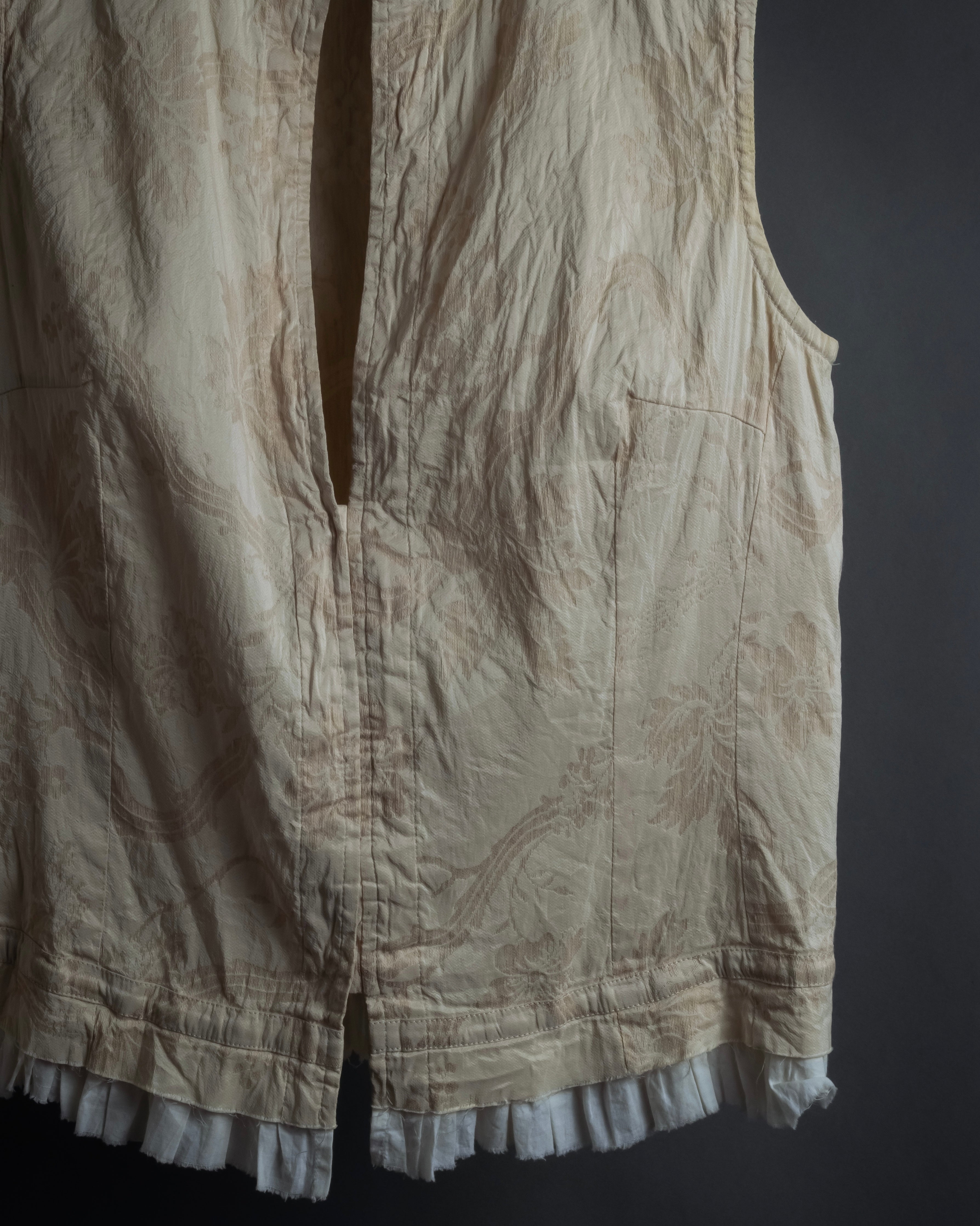 "DRIES VAN NOTTEN" Botanical print wrinkled tiered ruffle design vest