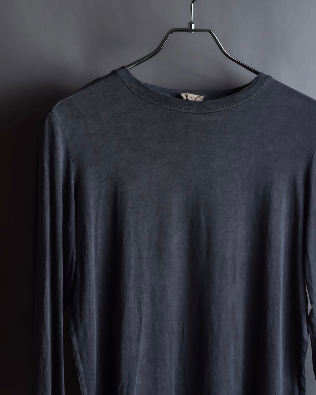 "HERMES" Margiela period Blue-grayish tone draped silk pullover