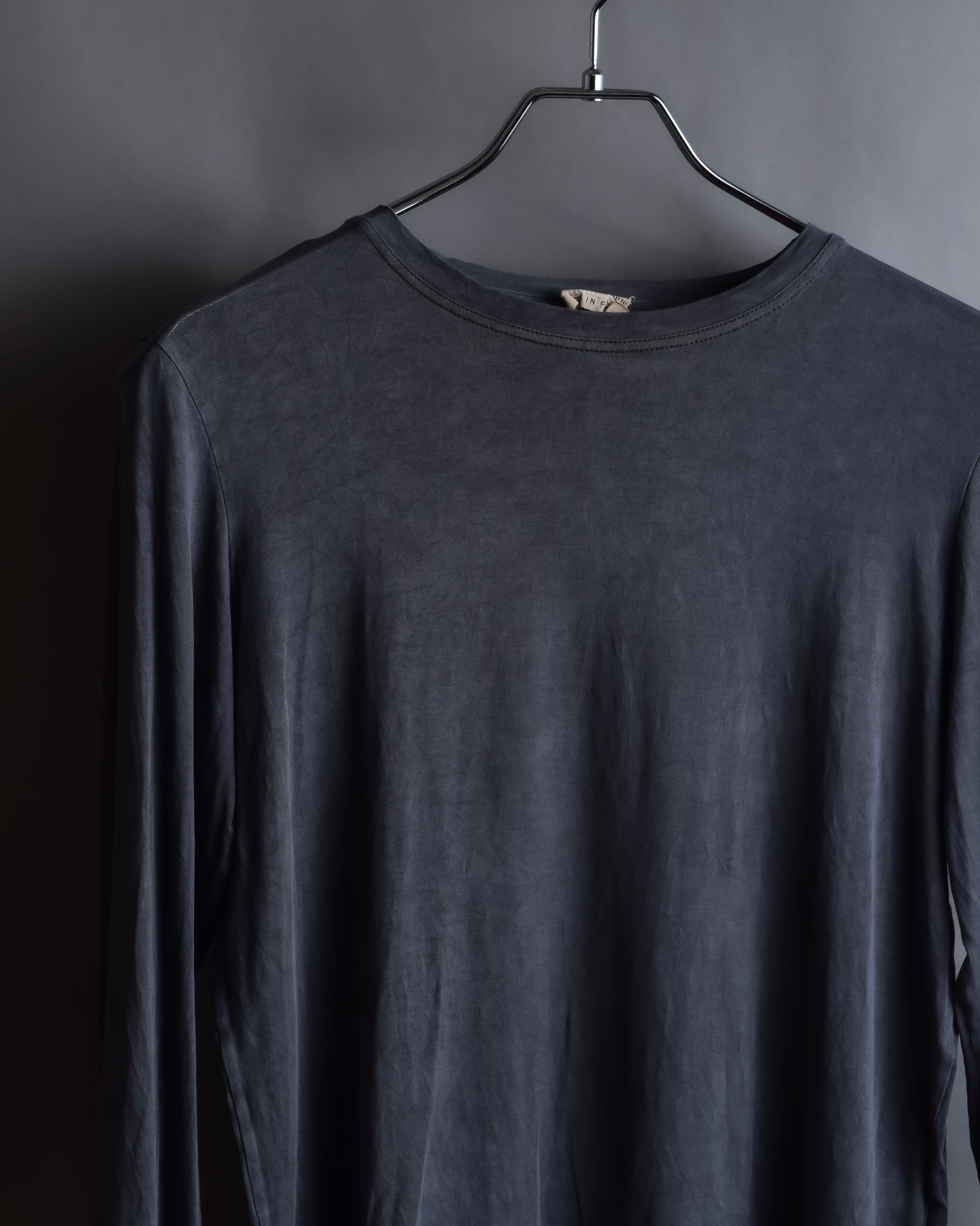 "HERMES" Margiela period Blue-grayish tone draped silk pullover