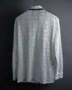 "GUCCI" Michele period floral lace design bow tie shirt
