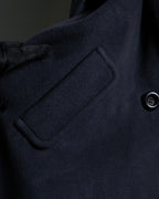 "Junko Yamamoto" Fur-trimmed design long cashmere blend coat