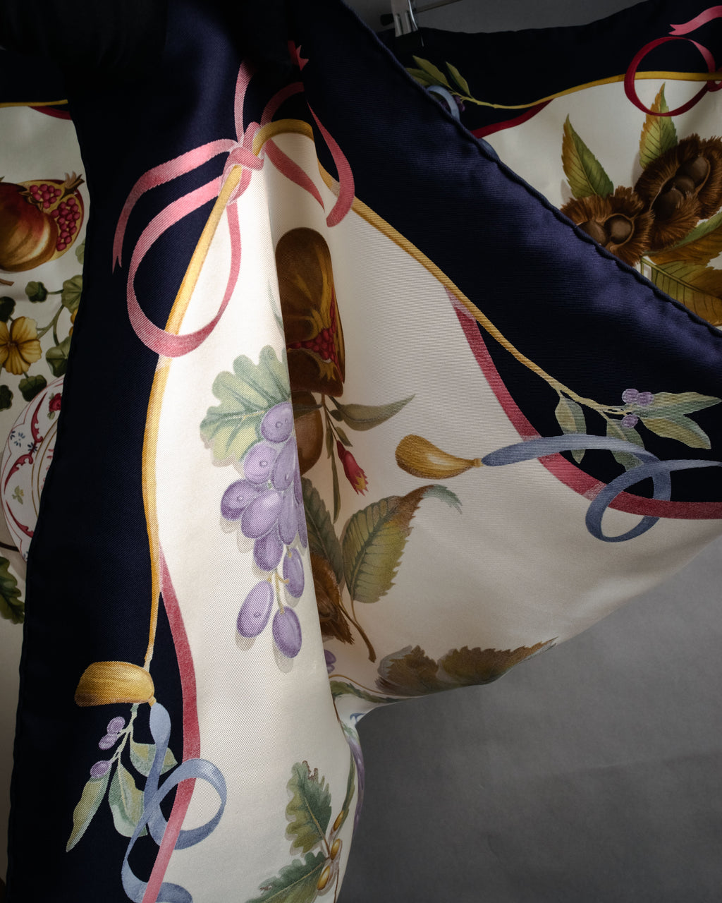 “Salvatore Ferragamo” 90’s Harvest still life silk scarf
