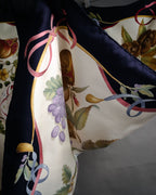 “Salvatore Ferragamo” 90’s Harvest still life silk scarf