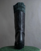 "ISSEY MIYAKE HaaT" Unborn calf shark sole long boots