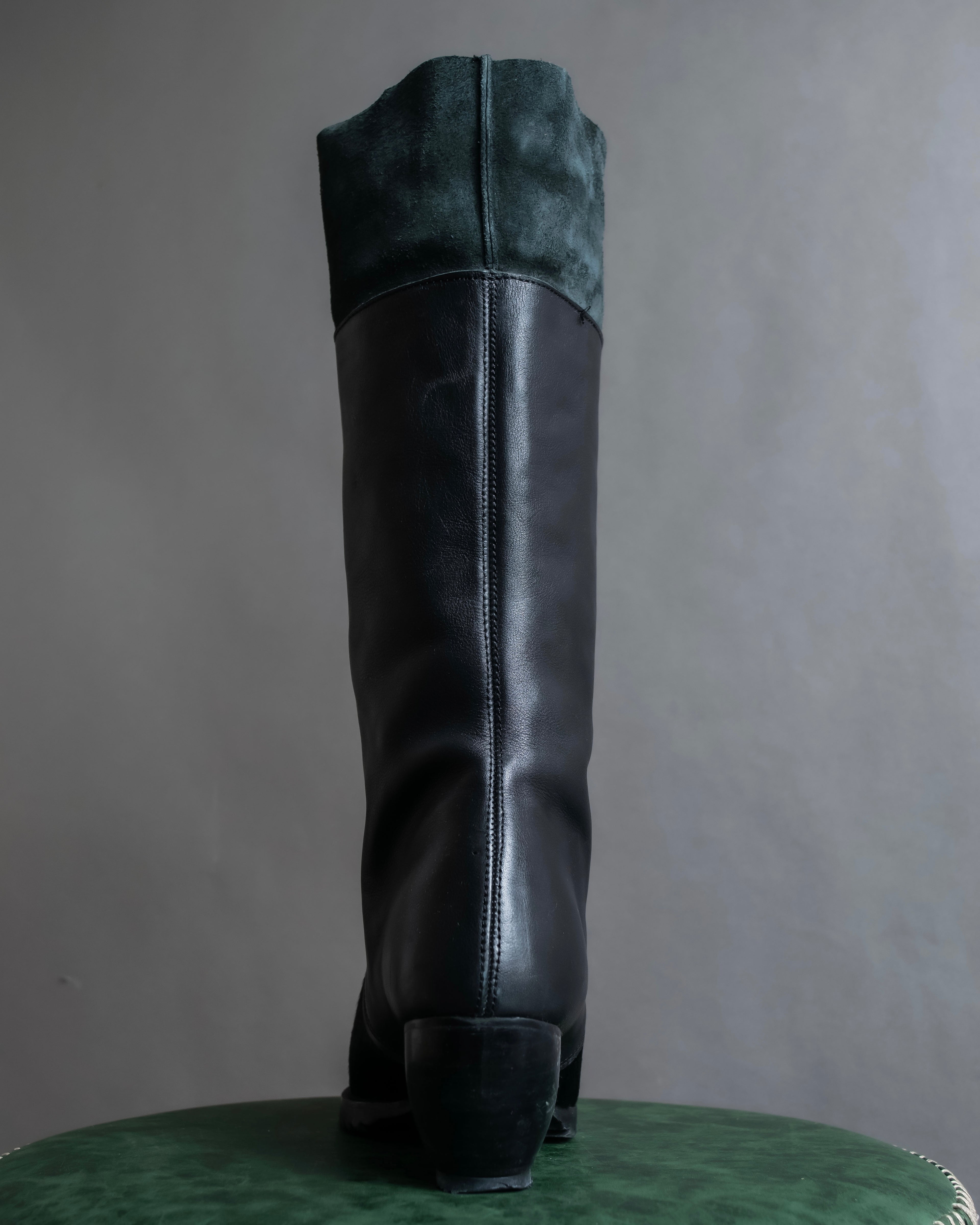 "ISSEY MIYAKE HaaT" Unborn calf shark sole long boots