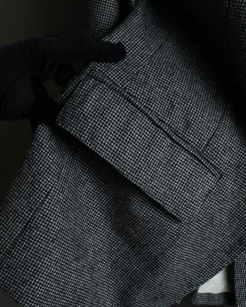 "Whim Gazette" Houndstooth pattern shaped tailored jacket