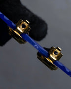 "Christian Dior" Logo cutout design gold earrings