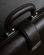 "BURBERRY" Metal belt design embossed PVC briefcase