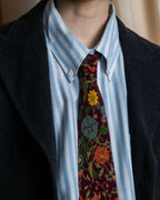 "GUCCI" Flower motif vintage logo design silk neck tie