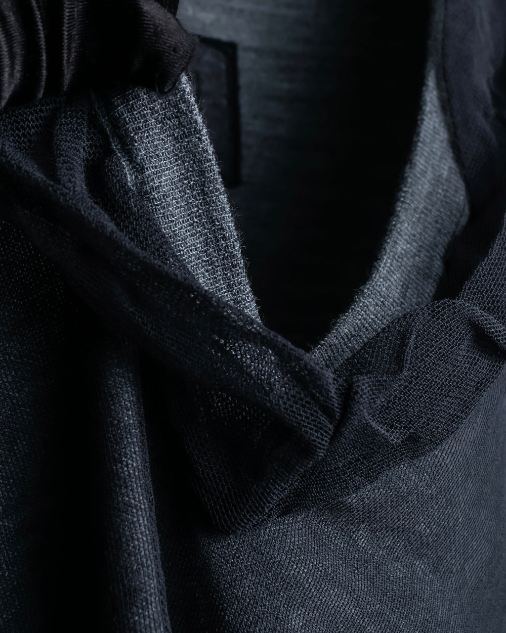 "DOLCE & GABBANA" Sheer layered V-neck grey knit