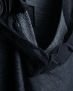 "DOLCE & GABBANA" Sheer layered V-neck grey knit