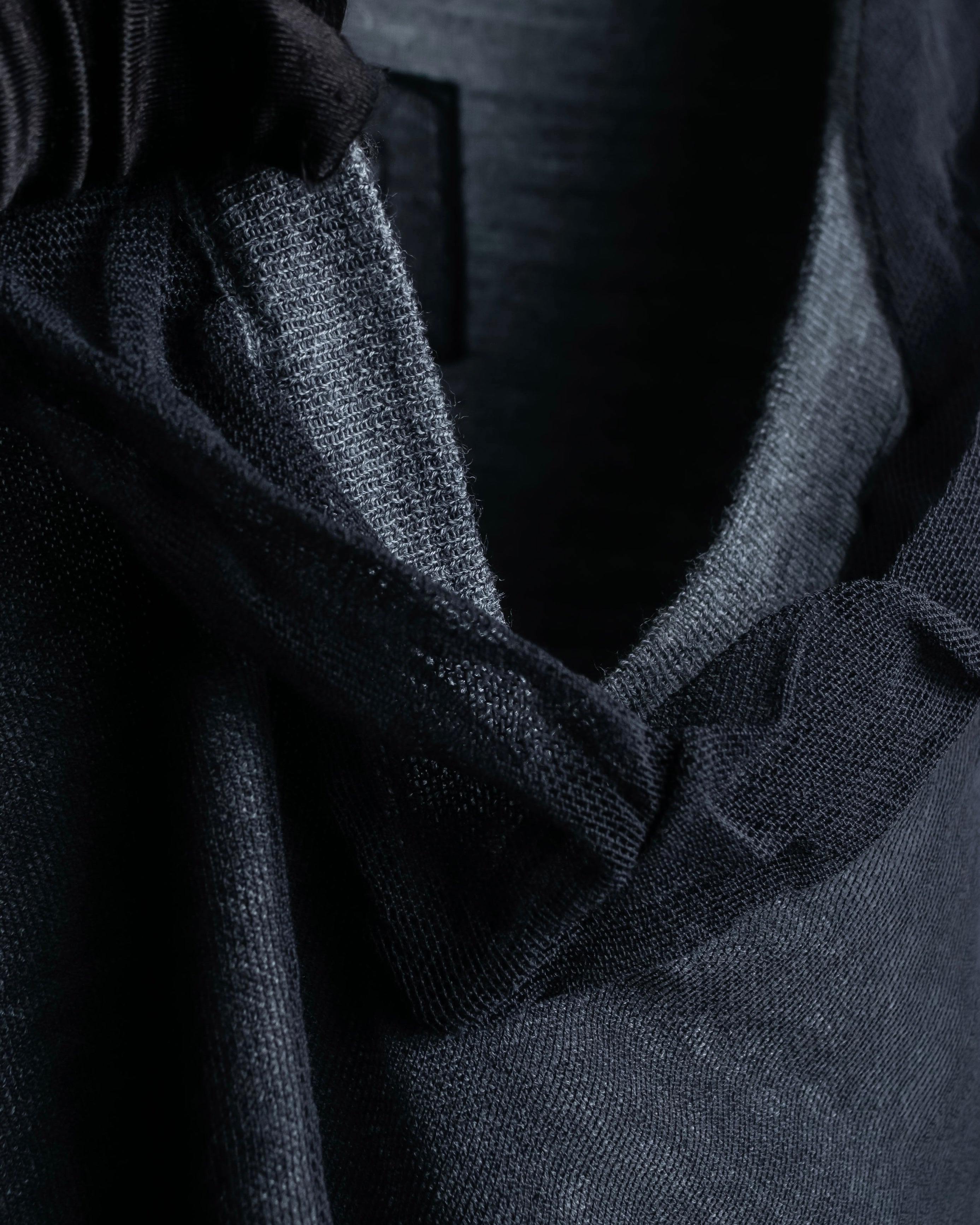 "DOLCE & GABBANA" Sheer layered V-neck grey knit