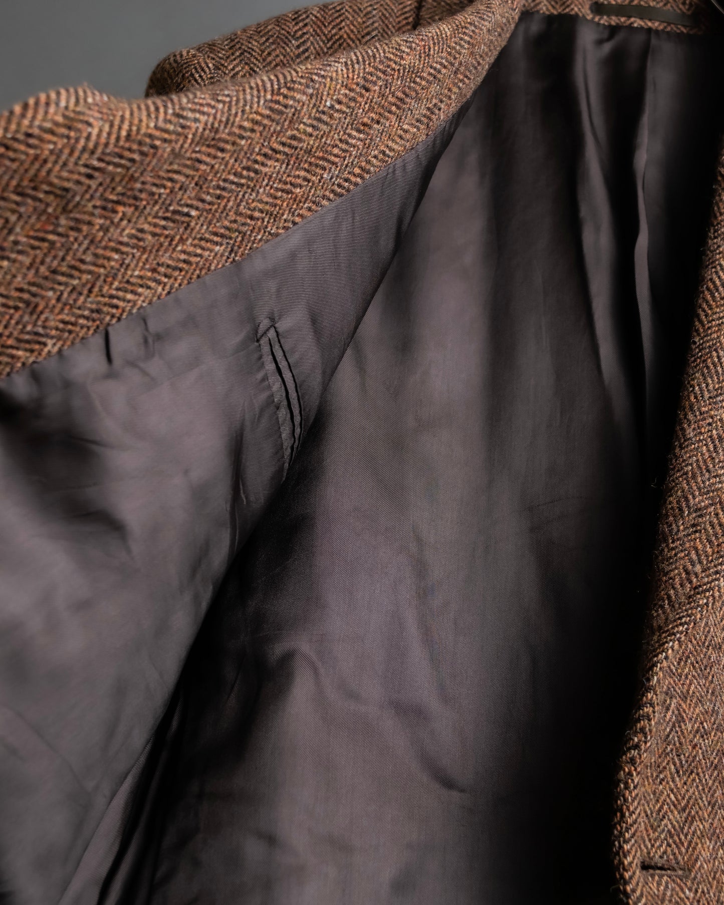 "HARRIS TWEED" Oversized herringbone tailored jacket