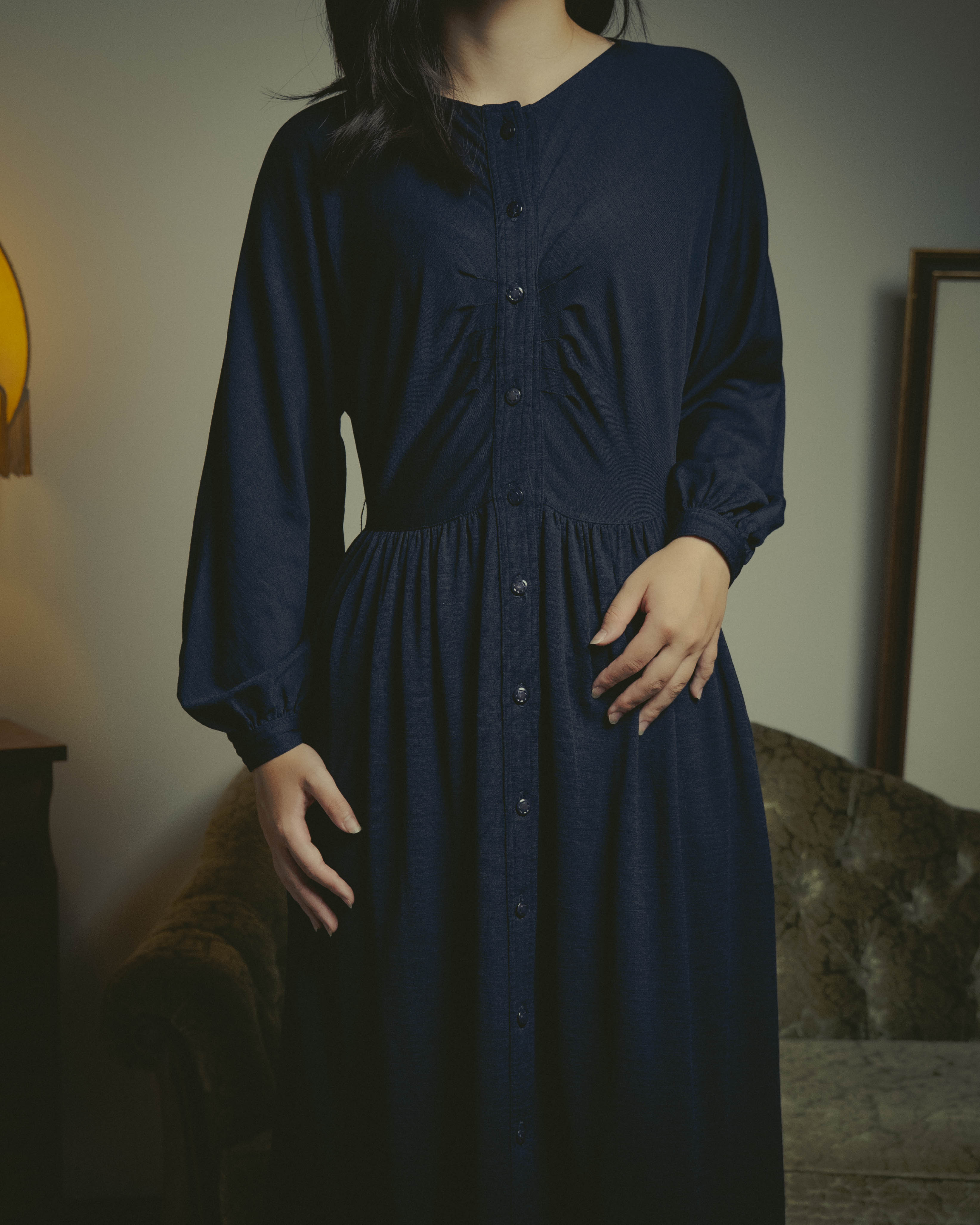 -SPECIAL- “COMME des GARÇONS” 90’s Long gathered waist button front dress