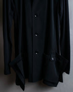 "YOHJI YAMAMOTO +NOIR" 21SS Drape panel design oversized shirt jacket