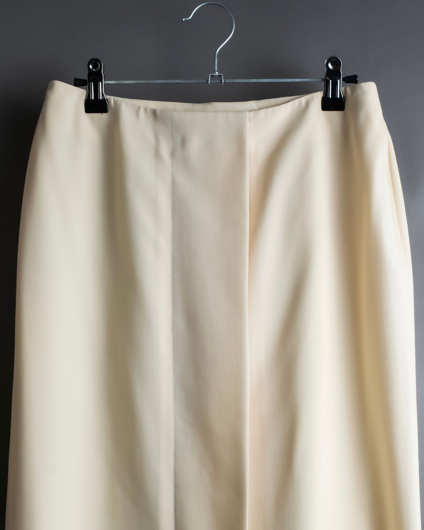 "HERMES" 100% wool ivory color flare skirt